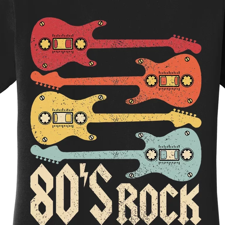 80s Rock Band Guitar Cassette Tape 1980s 80s Women's T-Shirt