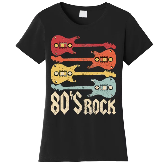 80s Rock Band Guitar Cassette Tape 1980s 80s Women's T-Shirt