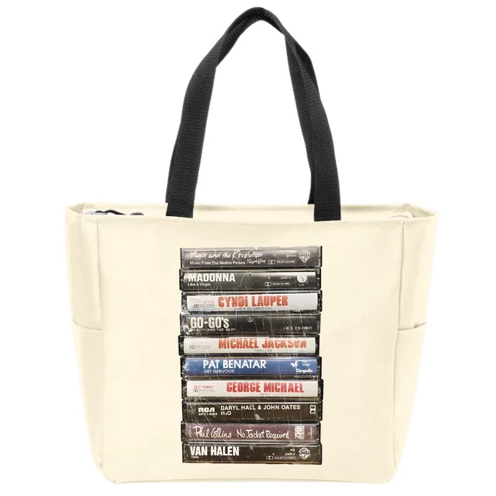 80S Rock Cassette Zip Tote Bag