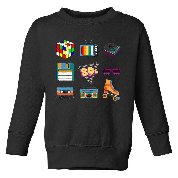 80s Retro Fashion Throwback Culture Disco Music Party Lover Toddler Sweatshirt