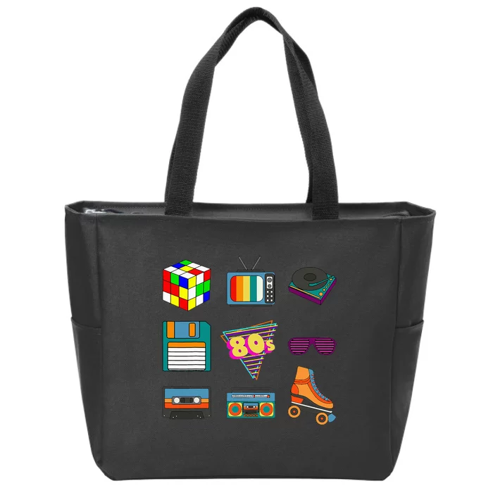 80's Retro Fashion Throwback Culture Disco Music Party Lover Zip Tote Bag