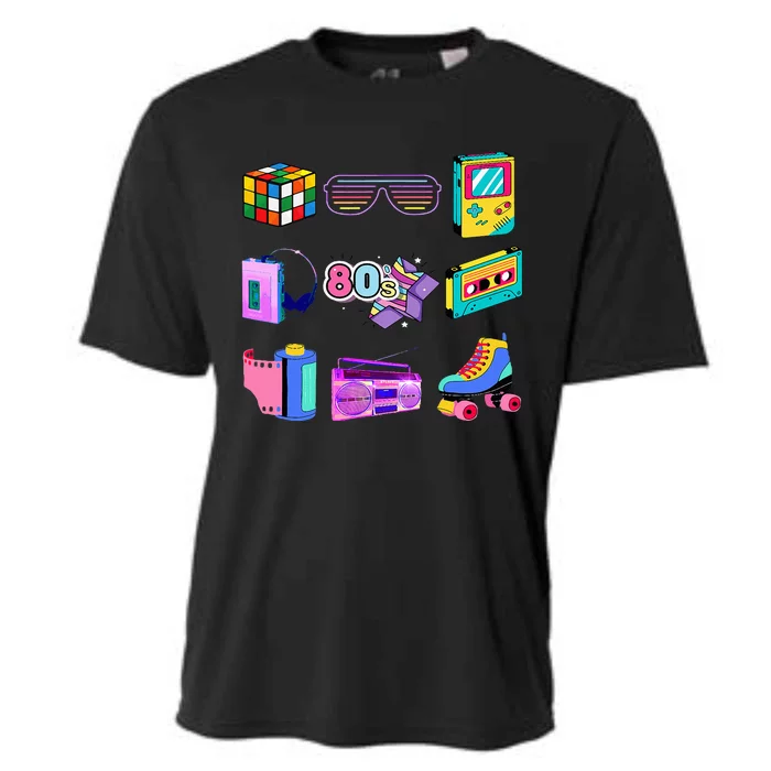 80S Retro Fashion Throwback Culture Disco Music Party Lover Cooling Performance Crew T-Shirt