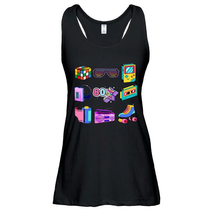 80S Retro Fashion Throwback Culture Disco Music Party Lover Ladies Essential Flowy Tank