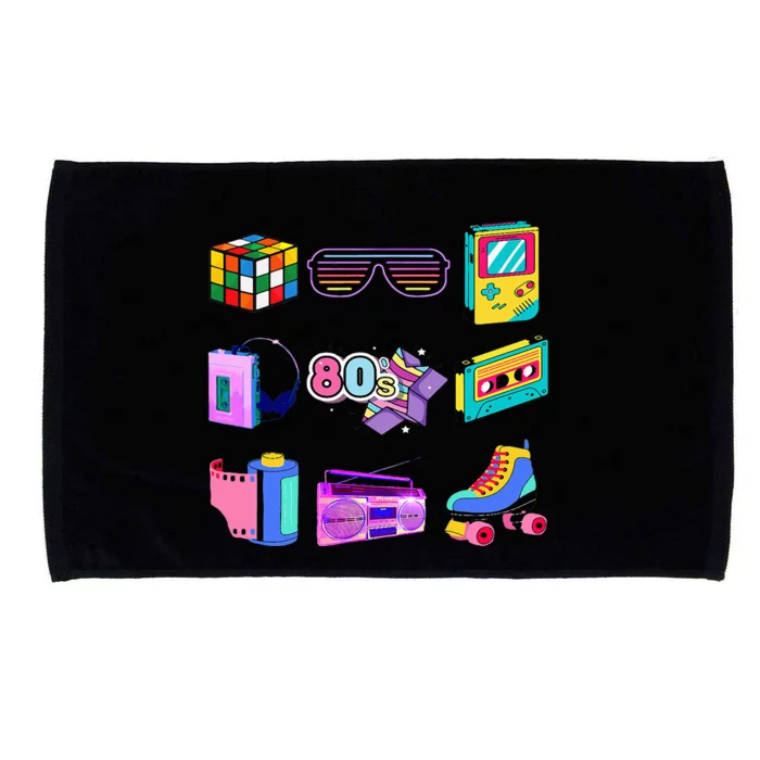 80S Retro Fashion Throwback Culture Disco Music Party Lover Microfiber Hand Towel