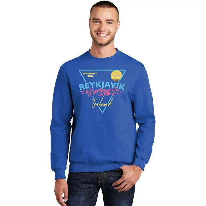 80's Reykjavik Iceland Gift Cute Gift Midnight Sun Tall Sweatshirt