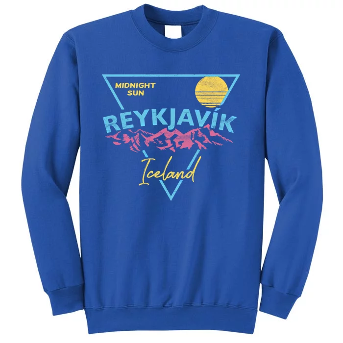 80's Reykjavik Iceland Gift Cute Gift Midnight Sun Tall Sweatshirt