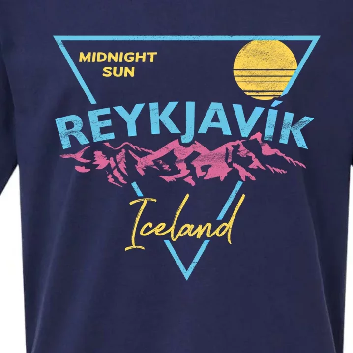 80's Reykjavik Iceland Gift Cute Gift Midnight Sun Sueded Cloud Jersey T-Shirt