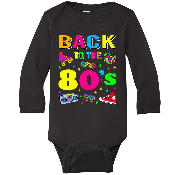 80s Retro Motto I Love 80S Baby Long Sleeve Bodysuit