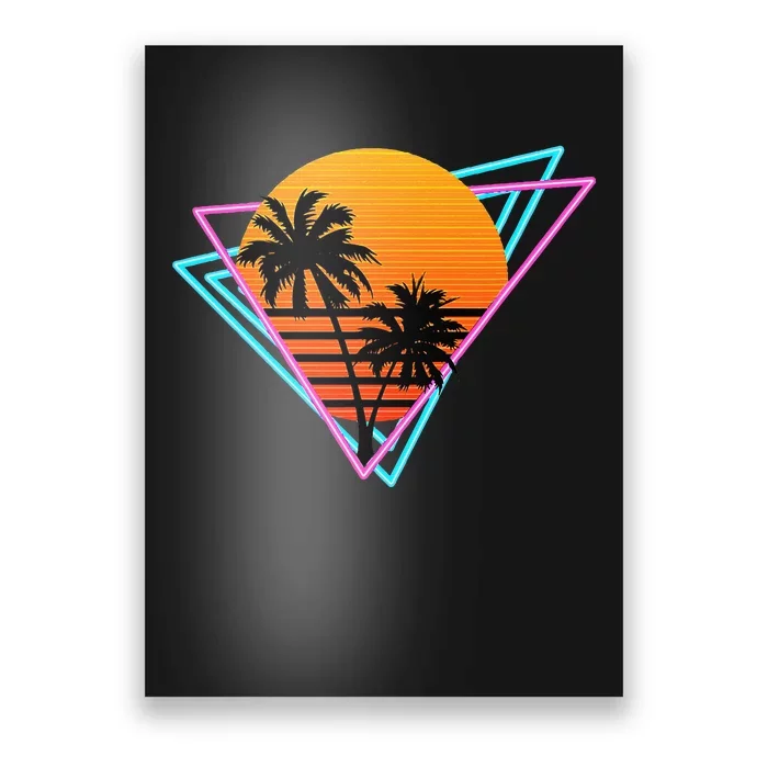 80s Retro Palm Tree Sunset Nostalgic Vintage Sunset Poster