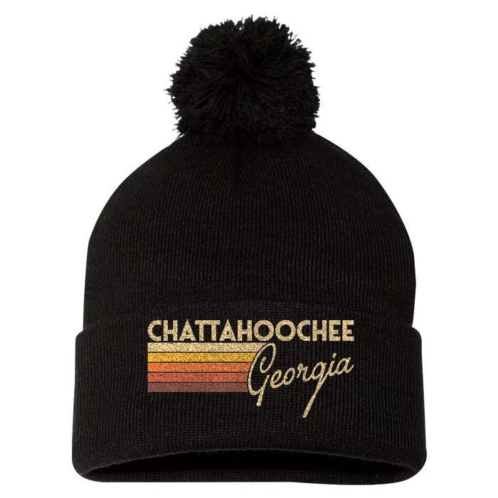 80s Style Chattahoochee Georgia Pom Pom 12in Knit Beanie