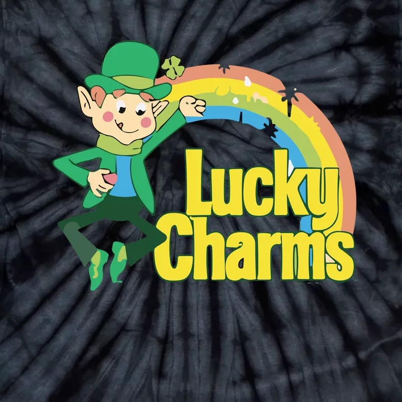 80s Style Lucky The Leprechaun Rainbow Logo Tie-Dye T-Shirt