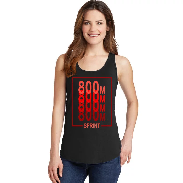 800m Sprint Track & Field Sprinter Athlete Red Ladies Essential Tank