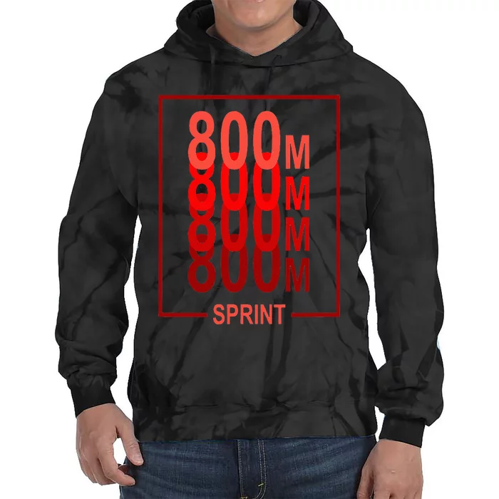 800m Sprint Track & Field Sprinter Athlete Red Tie Dye Hoodie