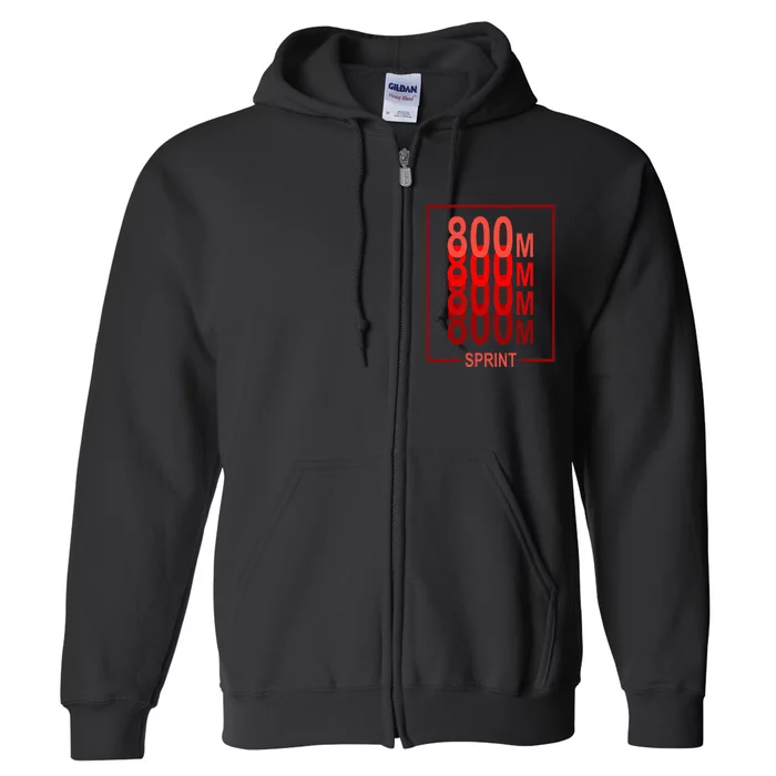 800m Sprint Track & Field Sprinter Athlete Red Full Zip Hoodie