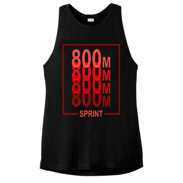 800m Sprint Track & Field Sprinter Athlete Red Ladies Tri-Blend Wicking Tank