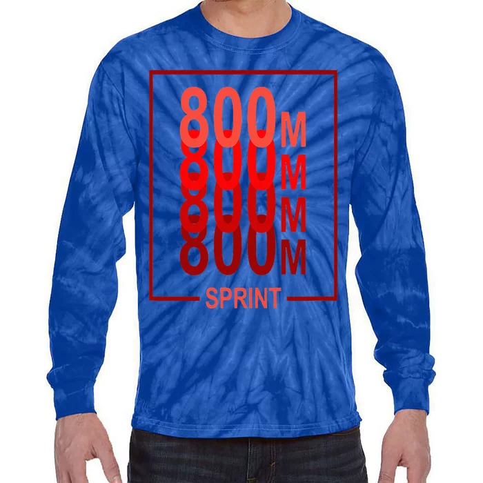 800m Sprint Track & Field Sprinter Athlete Red Tie-Dye Long Sleeve Shirt