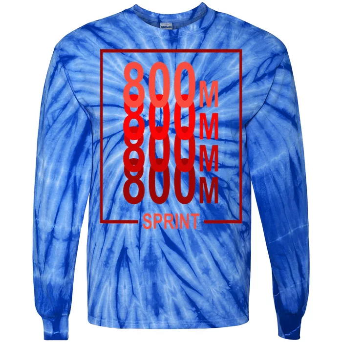 800m Sprint Track & Field Sprinter Athlete Red Tie-Dye Long Sleeve Shirt