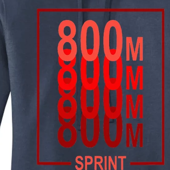 800m Sprint Track & Field Sprinter Athlete Red Women's Pullover Hoodie