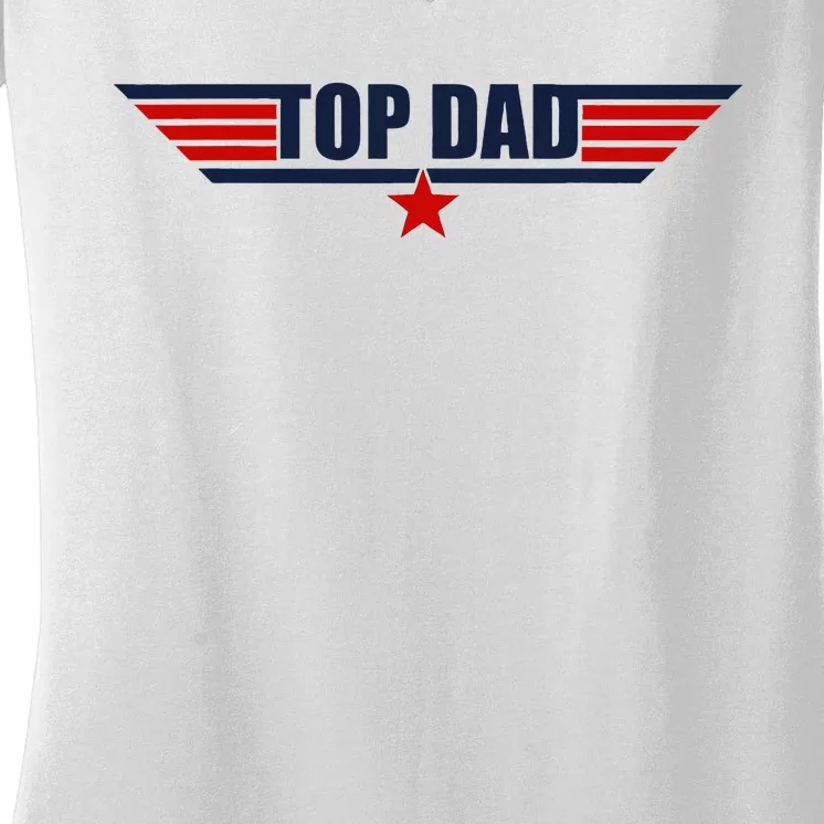 80s Top Dad Fathers Day Gift From Daughter Son Wife Women's V-Neck T-Shirt