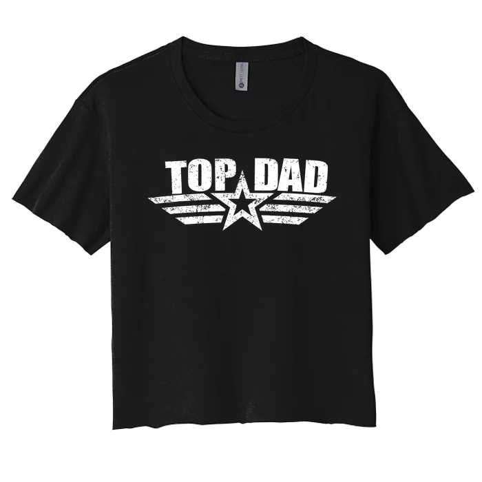 80s Top Dad Fathers Day Gift From Daughter Son Kids Wife Women's Crop Top Tee