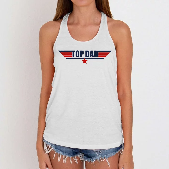 80s Top Dad Fathers Day Gift From Daughter Son Women's Knotted Racerback Tank