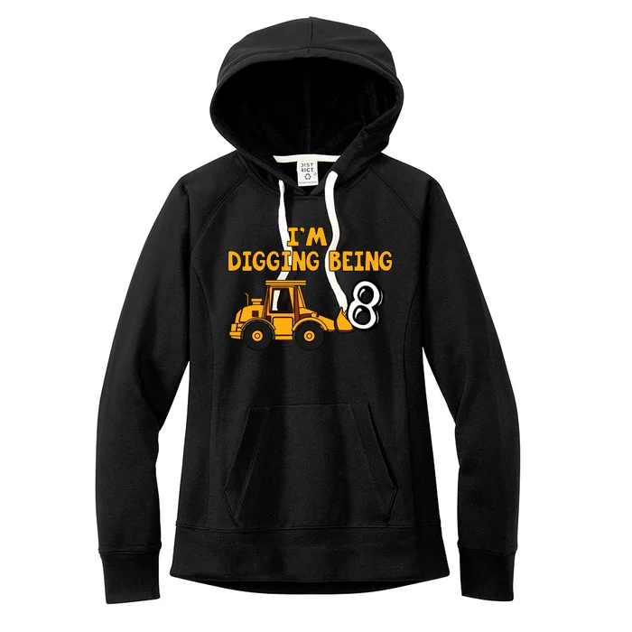 8th Birthday I'm Digging Being Eight Women's Fleece Hoodie