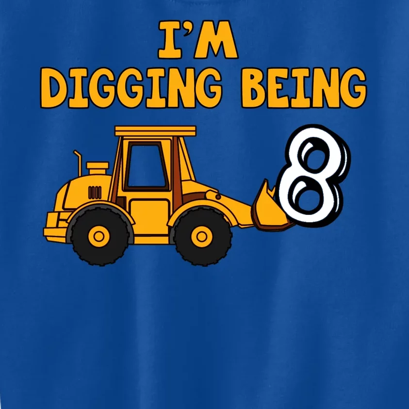 8th Birthday I'm Digging Being Eight Kids Sweatshirt