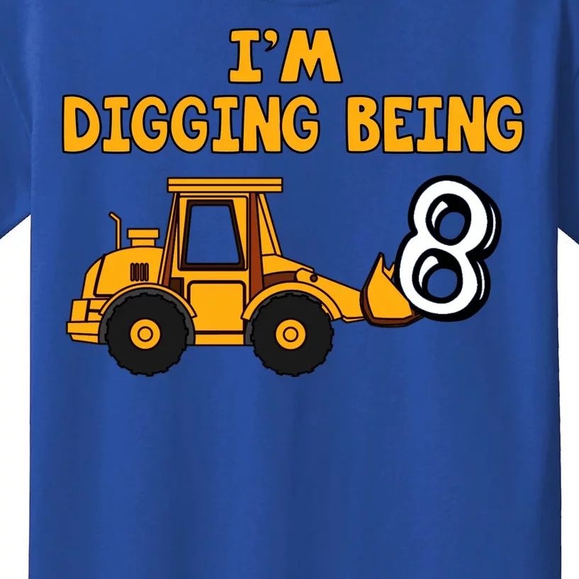 8th Birthday I'm Digging Being Eight Kids T-Shirt