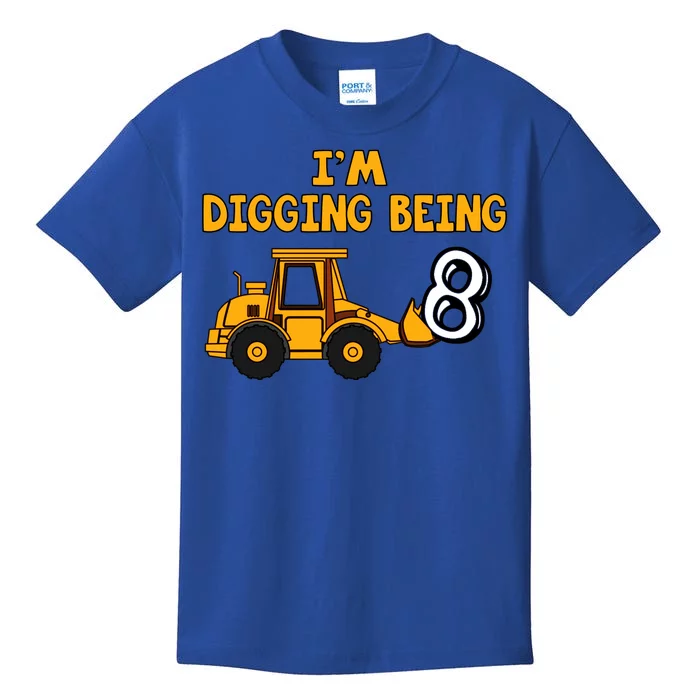 8th Birthday I'm Digging Being Eight Kids T-Shirt