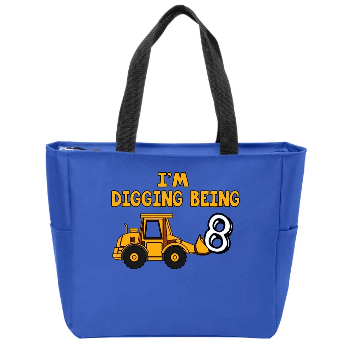 8th Birthday I'm Digging Being Eight Zip Tote Bag