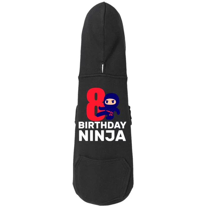 8th Birthday Ninja Doggie 3-End Fleece Hoodie