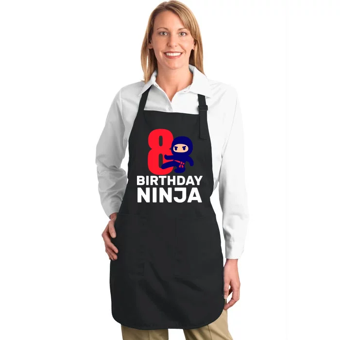 8th Birthday Ninja Full-Length Apron With Pocket