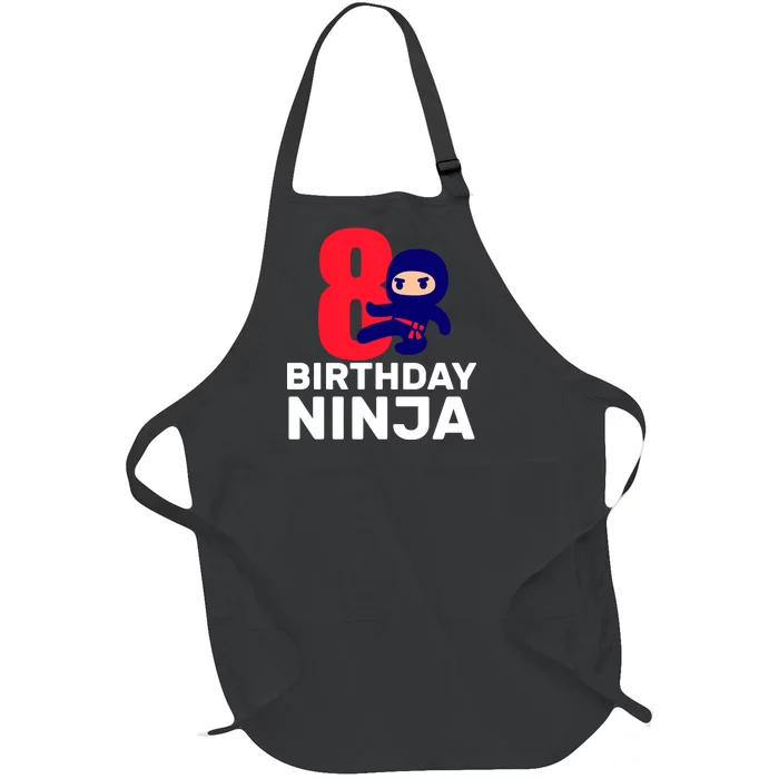 8th Birthday Ninja Full-Length Apron With Pocket