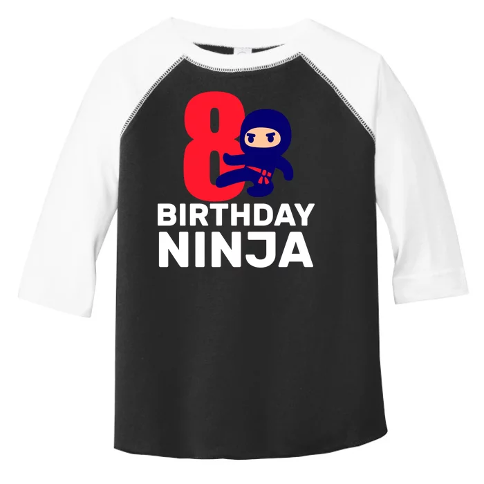 8th Birthday Ninja Toddler Fine Jersey T-Shirt