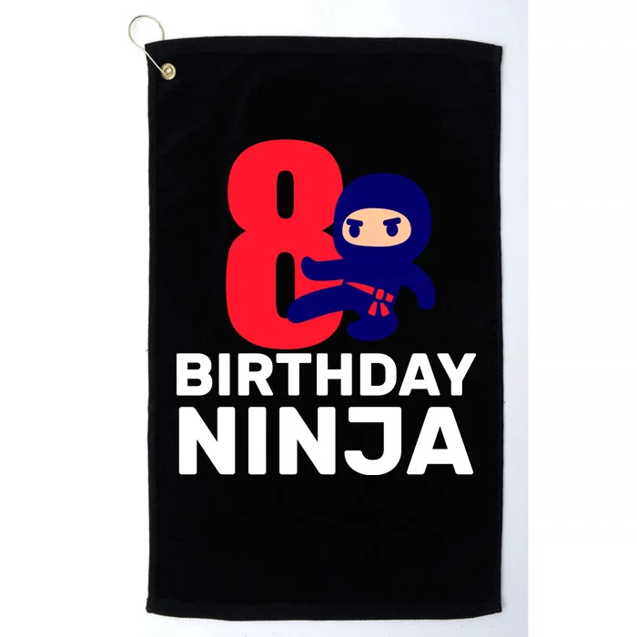 8th Birthday Ninja Platinum Collection Golf Towel