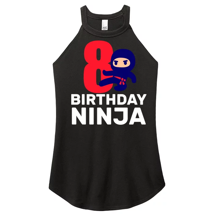 8th Birthday Ninja Women’s Perfect Tri Rocker Tank