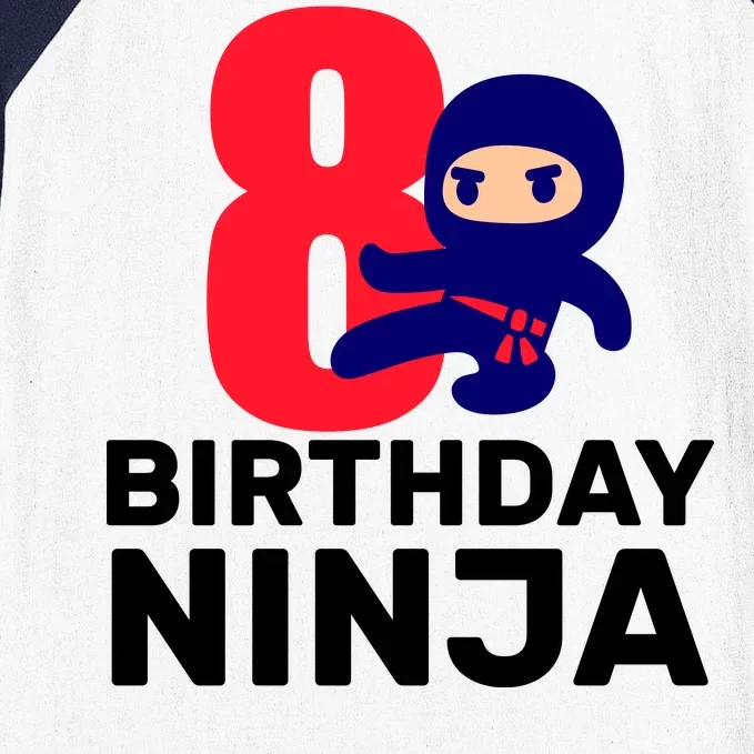 8th Birthday Ninja Baseball Sleeve Shirt