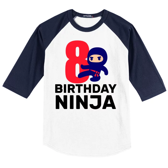 8th Birthday Ninja Baseball Sleeve Shirt