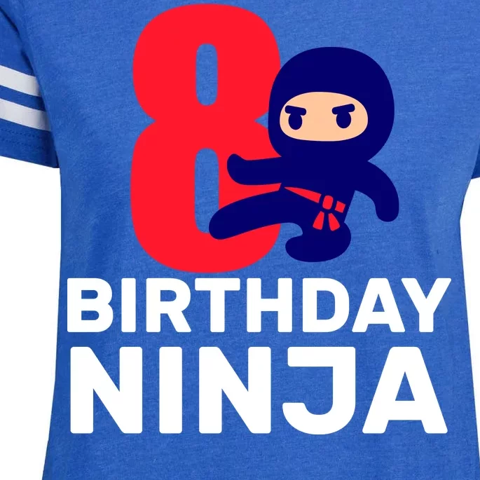 8th Birthday Ninja Enza Ladies Jersey Football T-Shirt