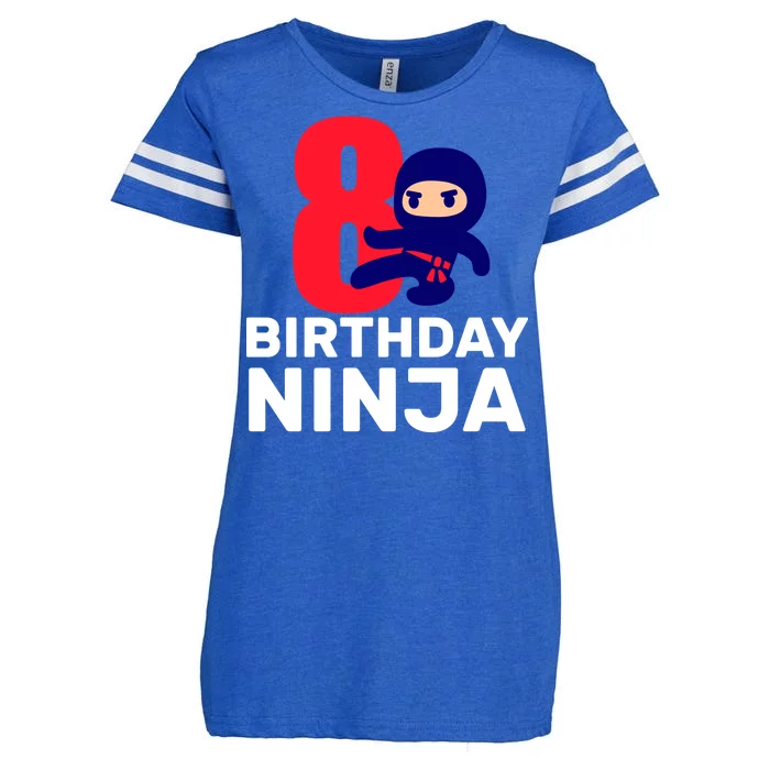 8th Birthday Ninja Enza Ladies Jersey Football T-Shirt