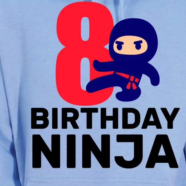 8th Birthday Ninja Unisex Surf Hoodie