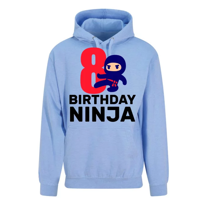 8th Birthday Ninja Unisex Surf Hoodie