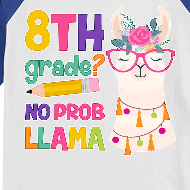 8th Grade? No Prob Llama Kids Colorblock Raglan Jersey