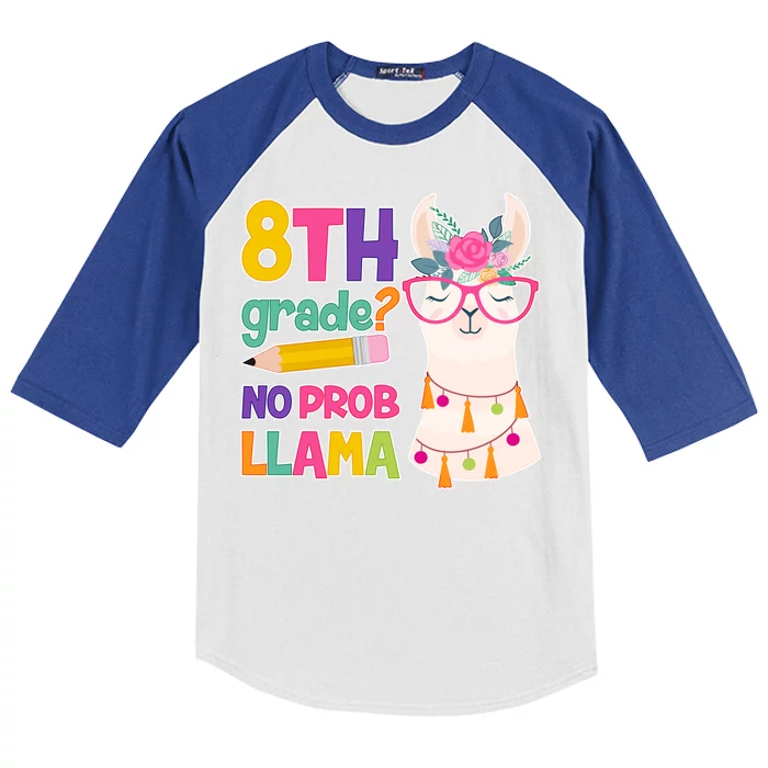 8th Grade? No Prob Llama Kids Colorblock Raglan Jersey