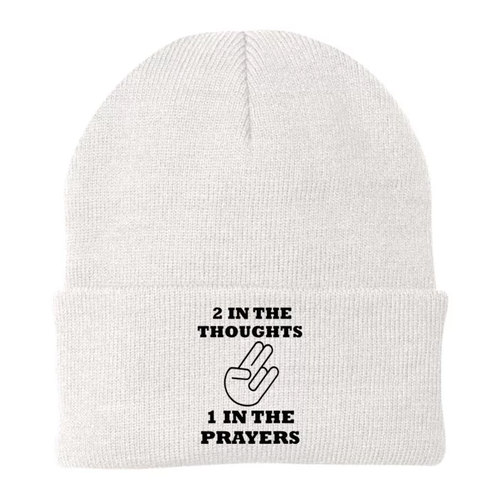 2 In The Thoughts 1 In The Prayers Funny Shocker Meme Knit Cap Winter Beanie