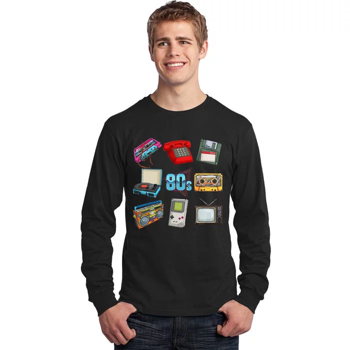 80s Throwback Retro Vintage Funny Party Cassette Tapes Tall Long Sleeve T-Shirt