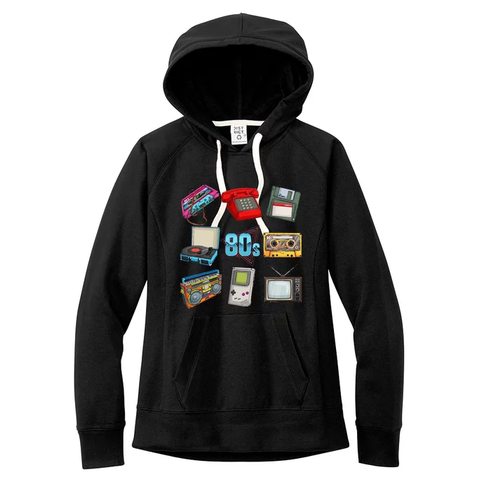 80S Throwback Retro Vintage Party Cassette Tapes Women's Fleece Hoodie