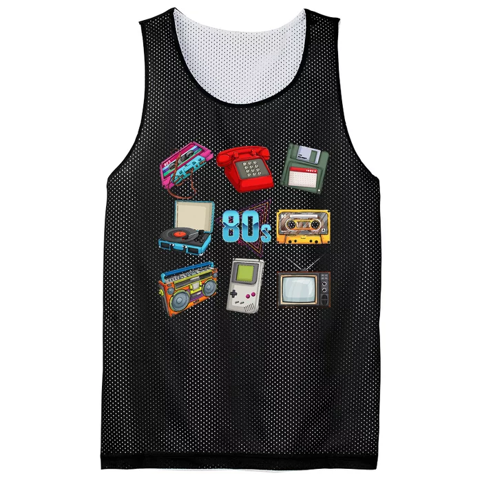 80S Throwback Retro Vintage Party Cassette Tapes Mesh Reversible Basketball Jersey Tank