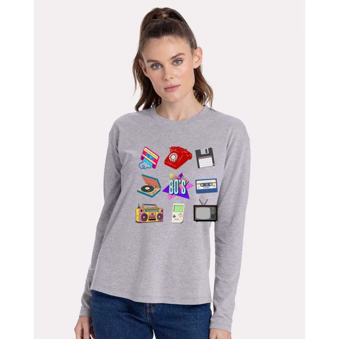 80s Throwback Retro Vintage Funny Party Cassette Tapes Womens Cotton Relaxed Long Sleeve T-Shirt