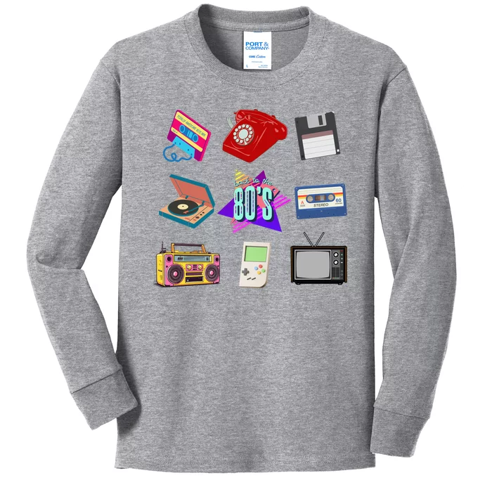 80s Throwback Retro Vintage Funny Party Cassette Tapes Kids Long Sleeve Shirt